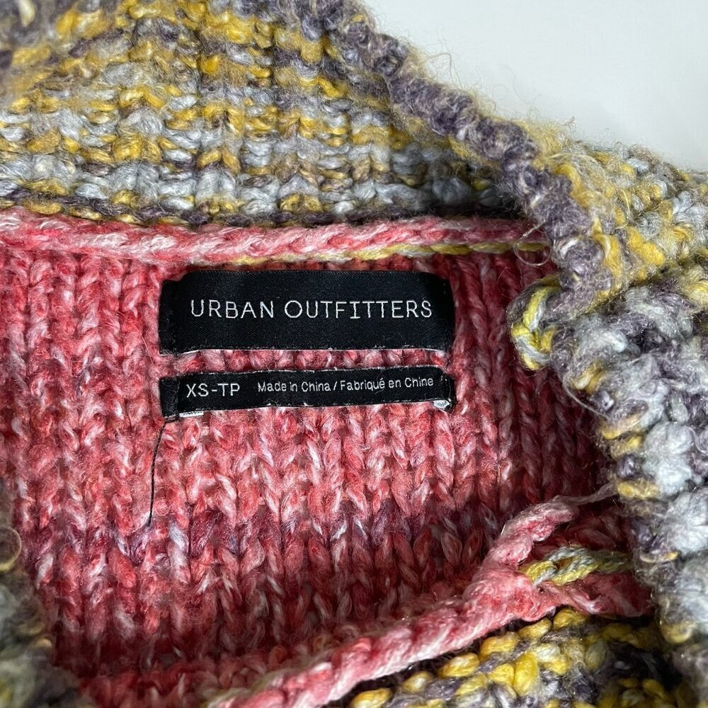 Urban Outfitters Multicolored “Lennon” Orange Cropped Sweater Boho Size XS - Picture 3 of 6